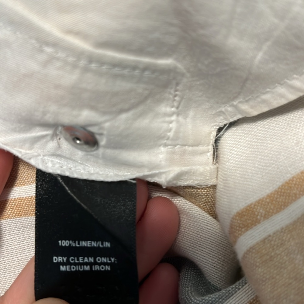 LAFAYETTE 148 NY Columbus Striped Wide-Leg Linen Pants, Multi-Color, Size XXL - Picture 11 of 11